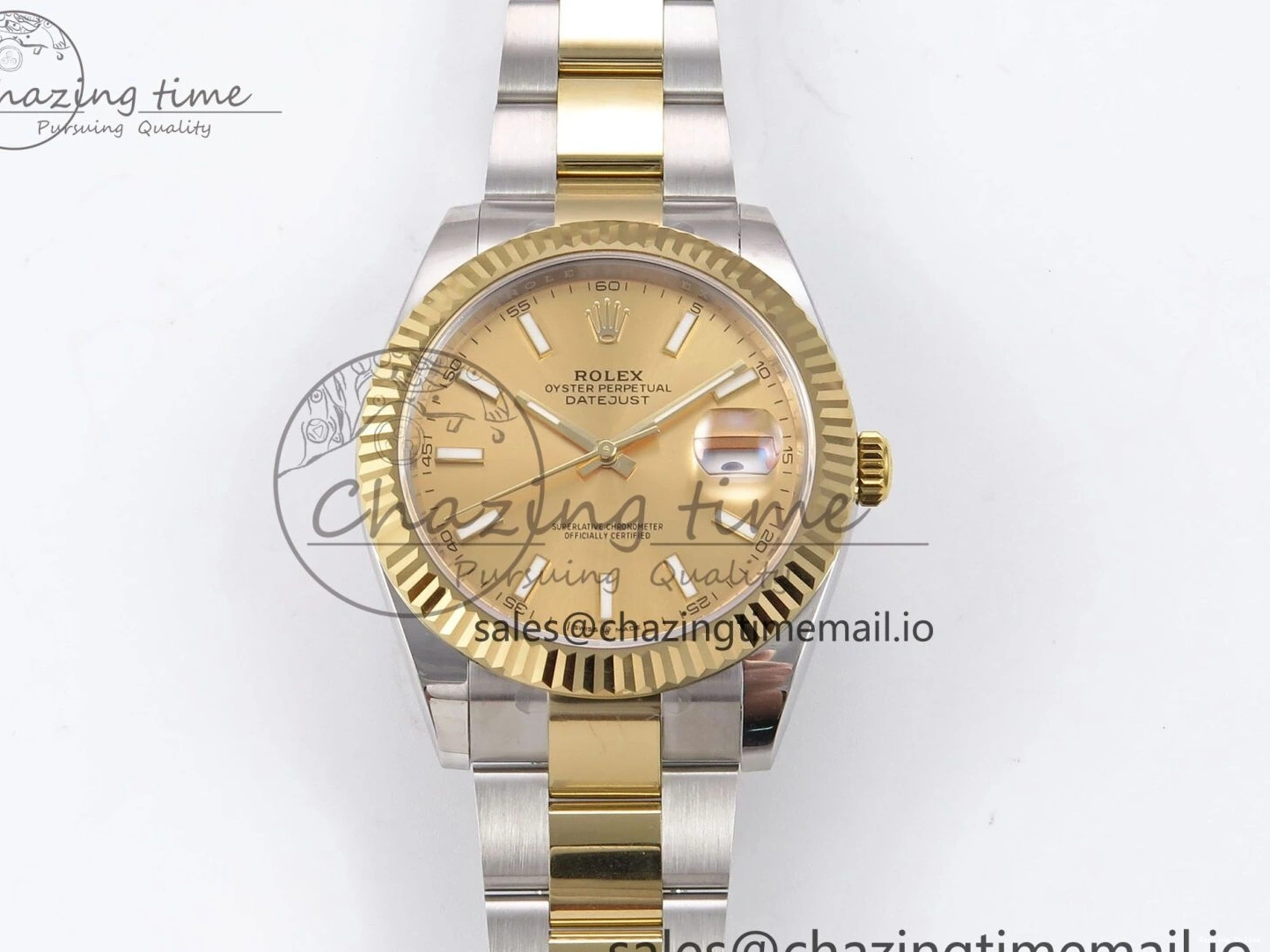 0506 DateJust 41 126333 EWEF Best Edition YG Stick Dial on SS YG Oyster Bracelet A Durable 971